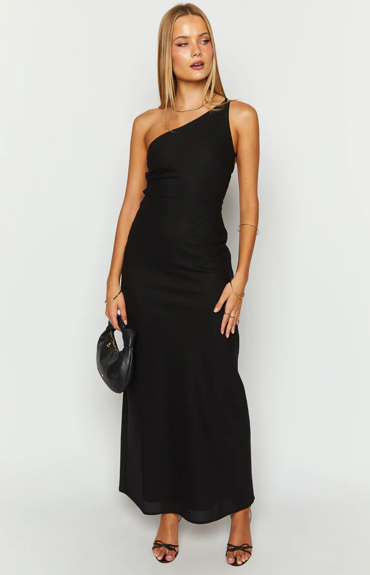 Pluto Black Linen Blend Maxi Dress - Image 3