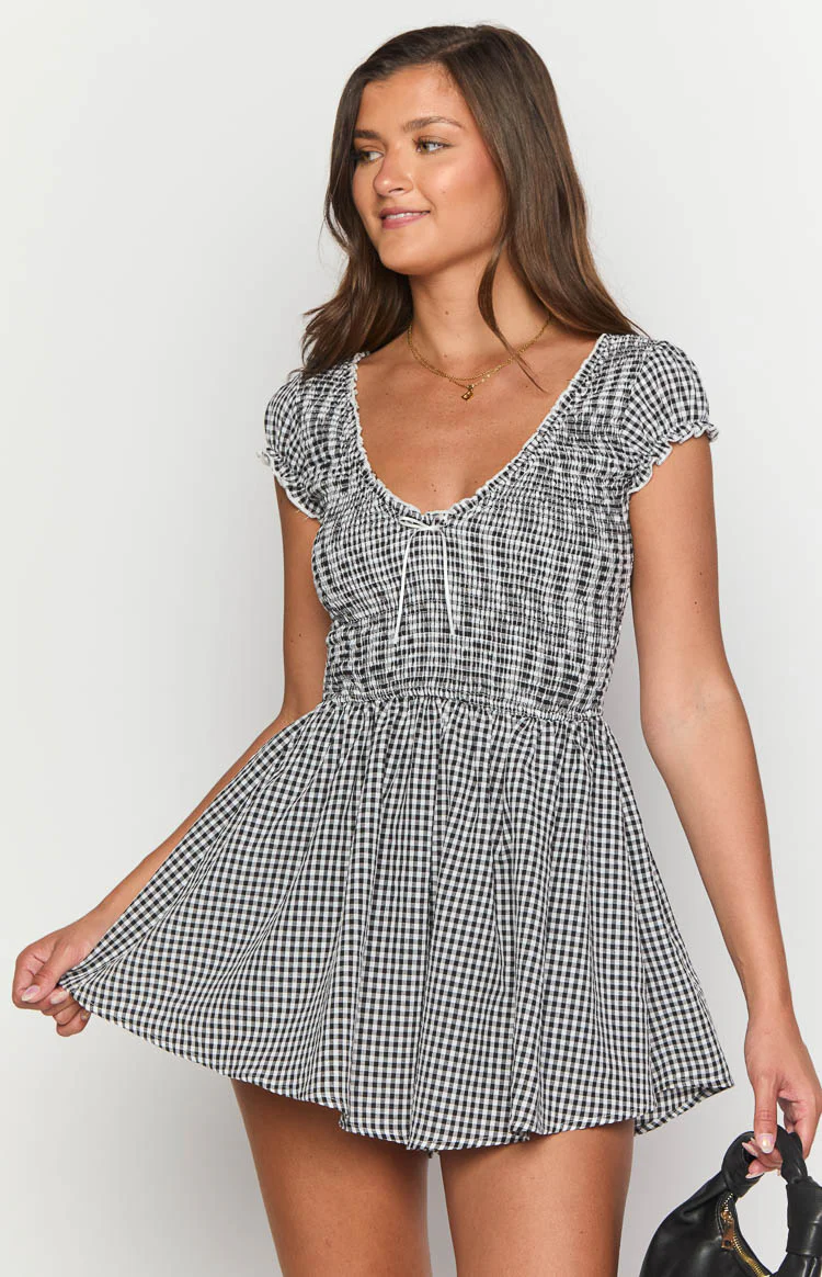 Raldo Black Gingham Playsuit - Image 2