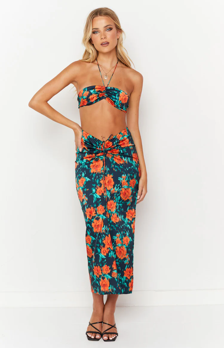 Rani Red Floral Maxi Skirt - Image 6