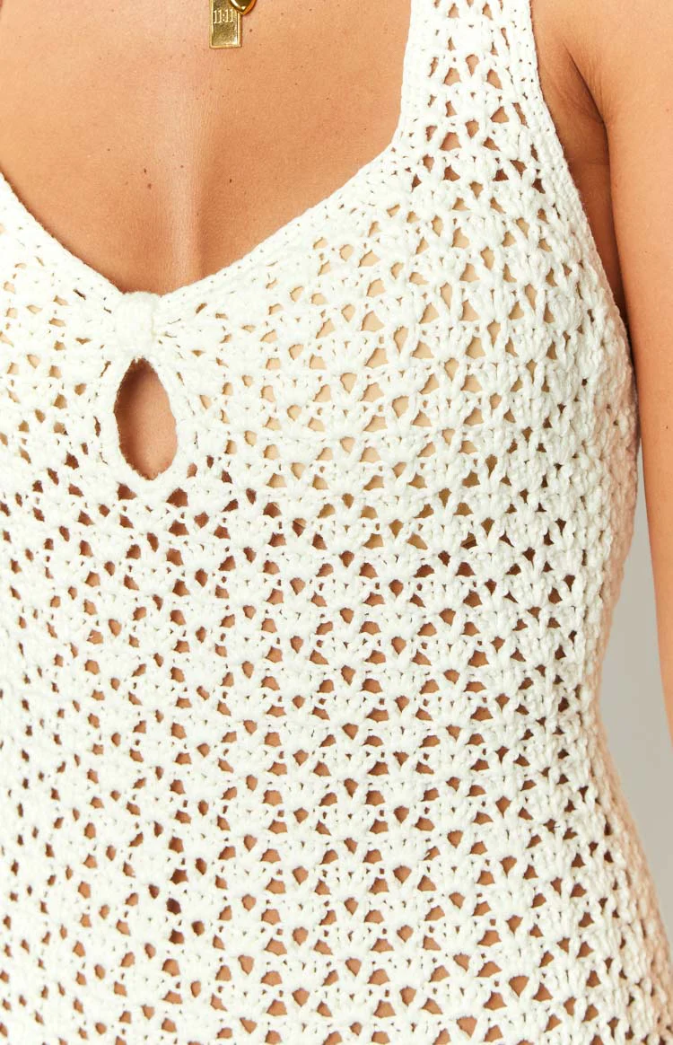 Raylee White Crochet Mini Dress - Image 5
