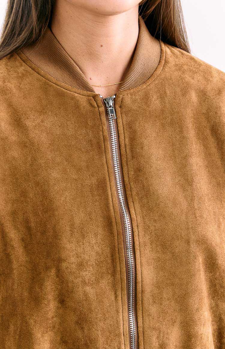 Rebecca Tan Cuffed Suedette Bomber Jacket - Image 7