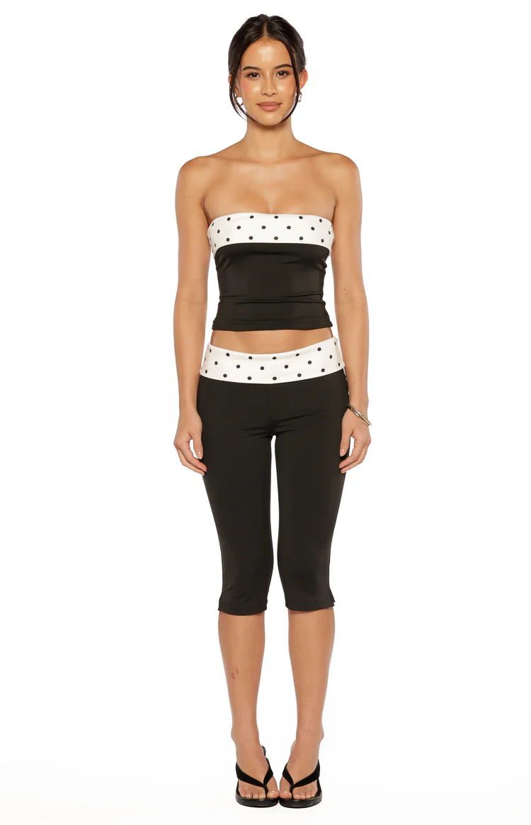 Reece Black Polka Dot Band Capris - Image 5