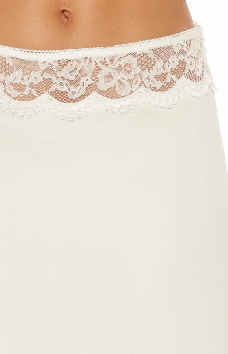 Reighn White Lace Detail Midi Skirt - Image 8