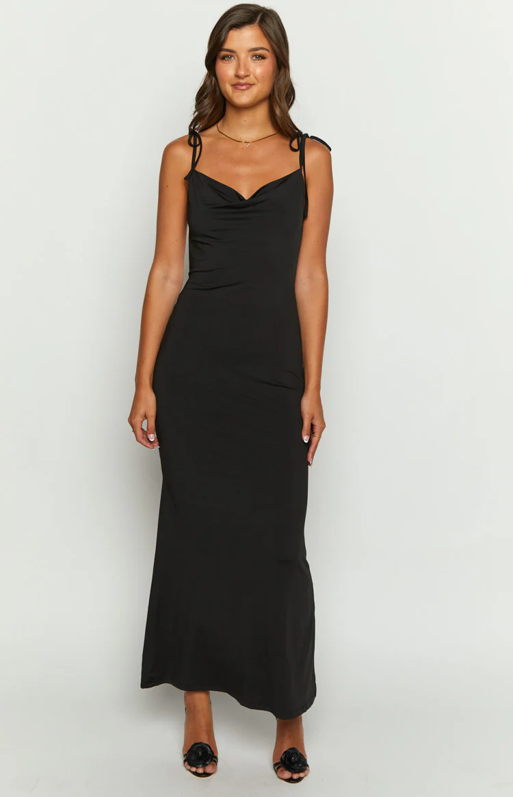 Riley Black Maxi Dress - Image 3