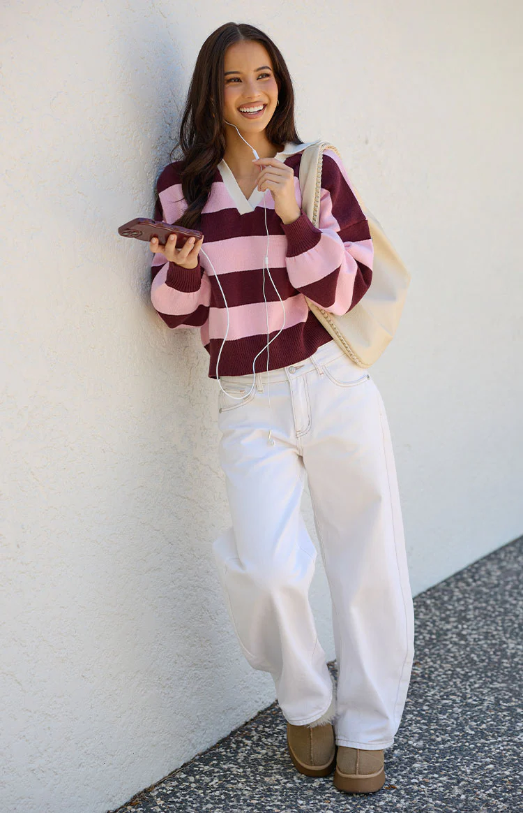 Rina Pink Stripe Polo - Image 3