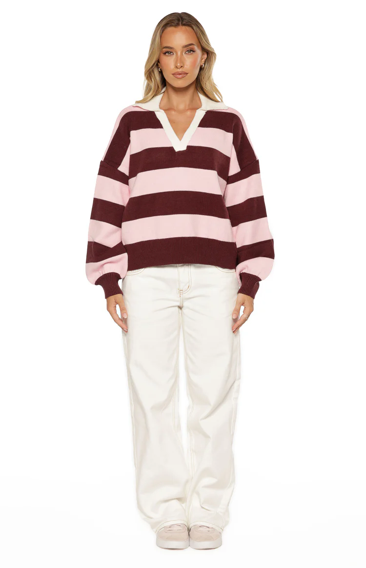 Rina Pink Stripe Polo - Image 5