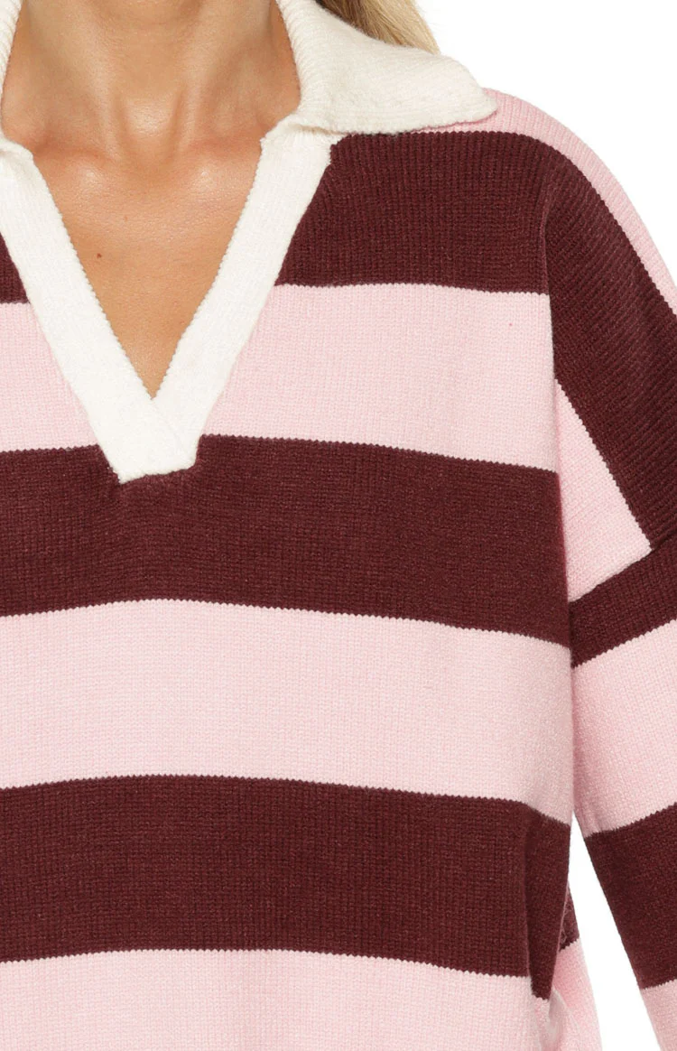 Rina Pink Stripe Polo - Image 8