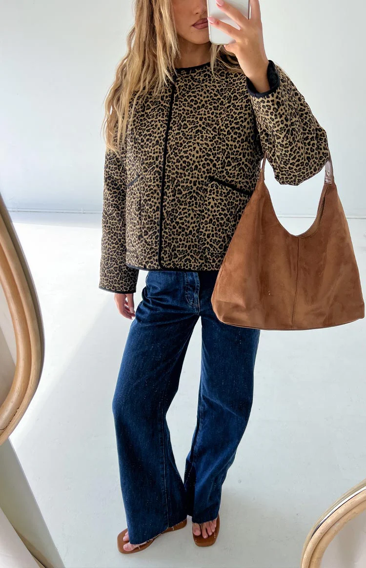 Robbie Leopard Print Quilted Jacket - Image 10