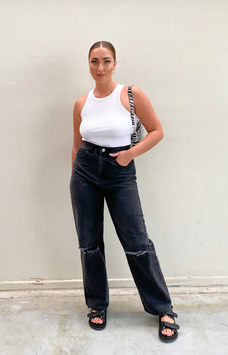 Robin Wide Leg Jeans Black Wash - Image 10