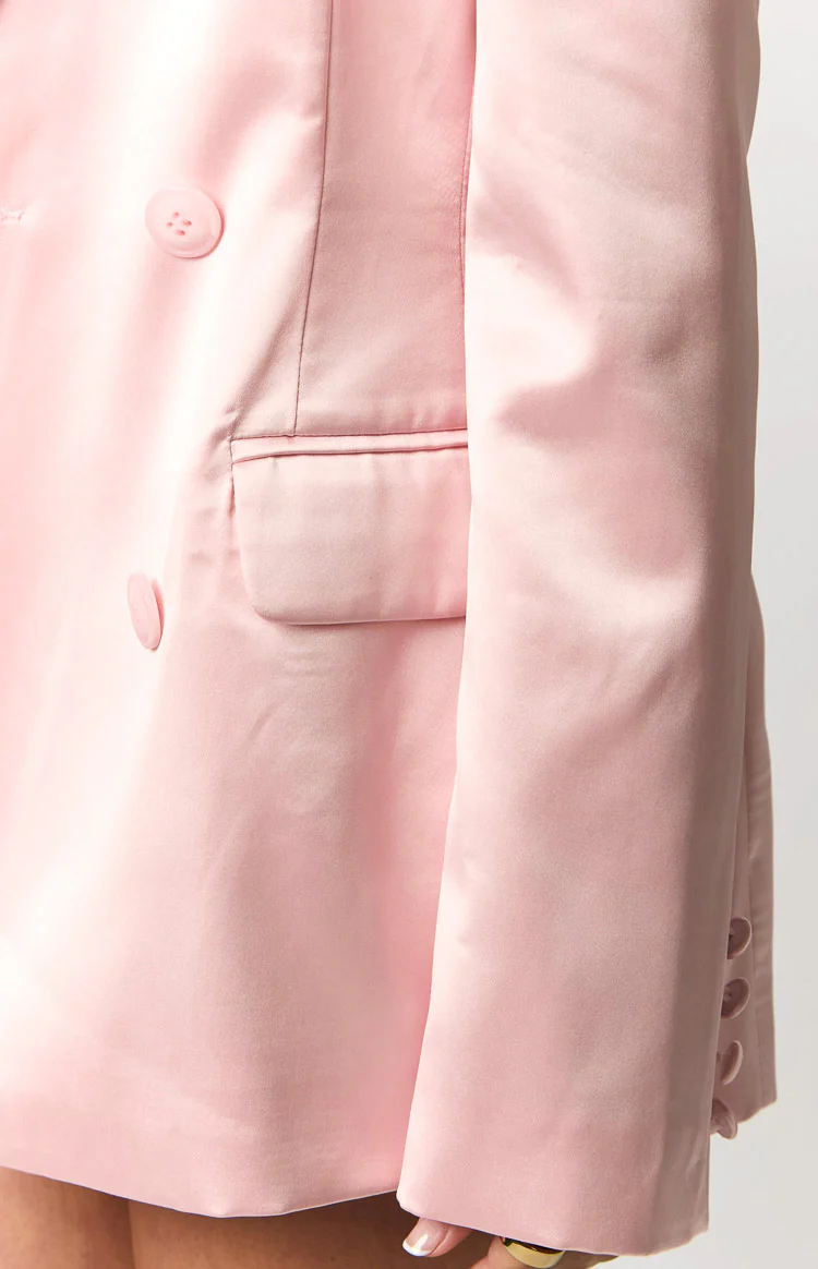 Rose Pink Satin Blazer - Image 7
