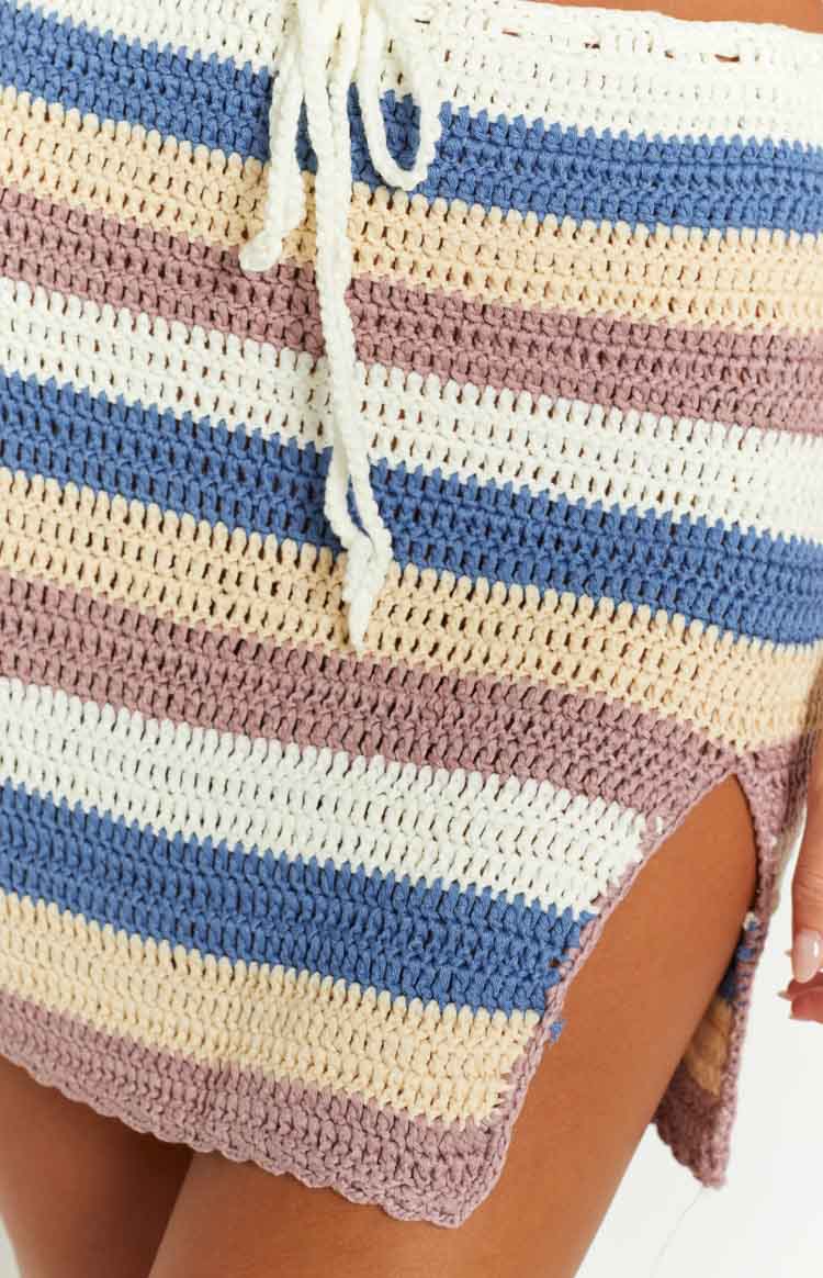 Rosita Stripe Crochet Mini Skirt - Image 7