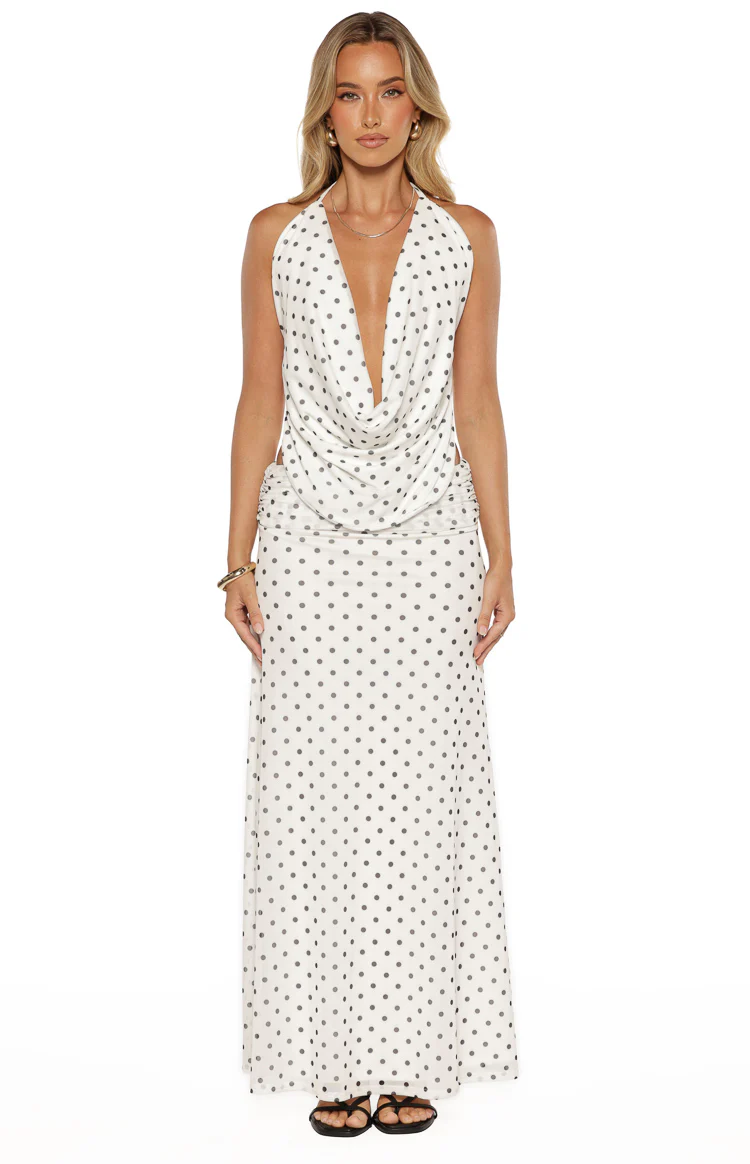 Rozie White Polka Dot Mesh Top - Image 3