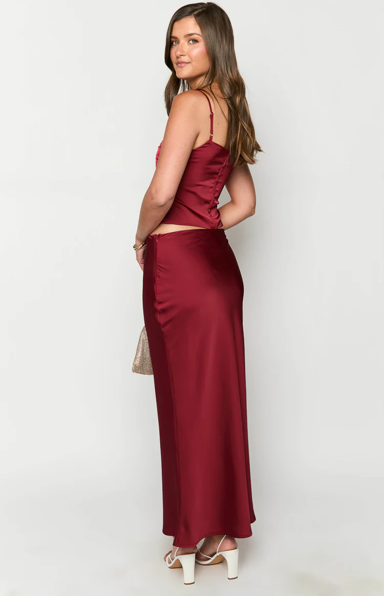 Ryland Burgundy Maxi Skirt - Image 5