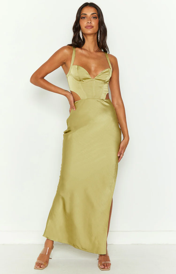 Sarah Green Corset Formal Maxi Dress - Image 4