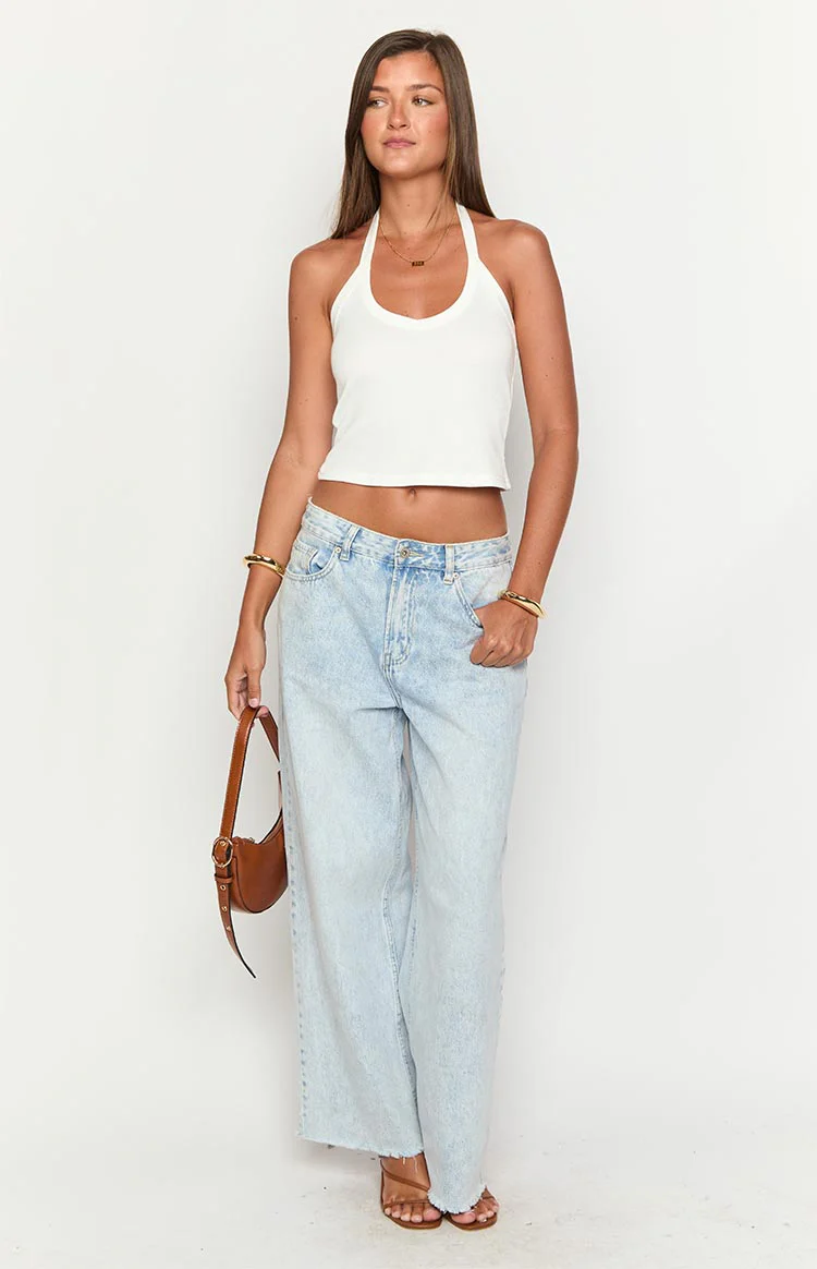 Sawyer White Halter Neck Top - Image 3
