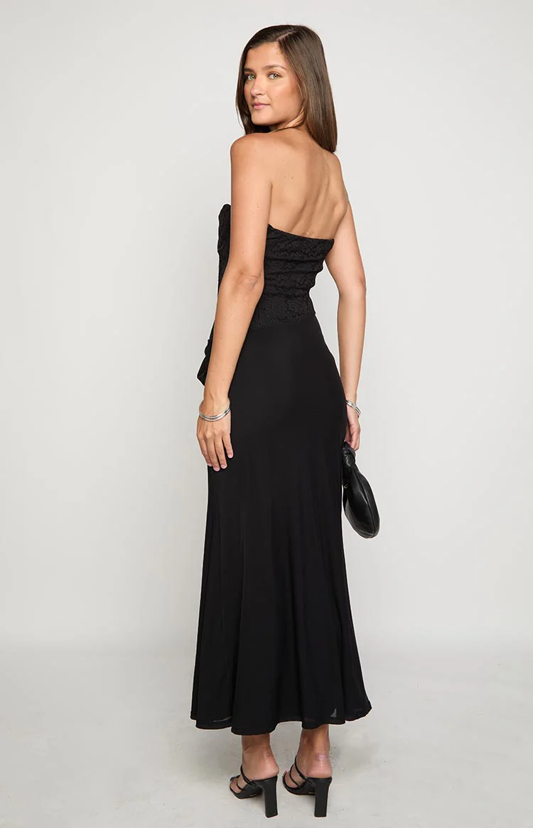 Scotti Black Strapless Corset Maxi Dress - Image 5