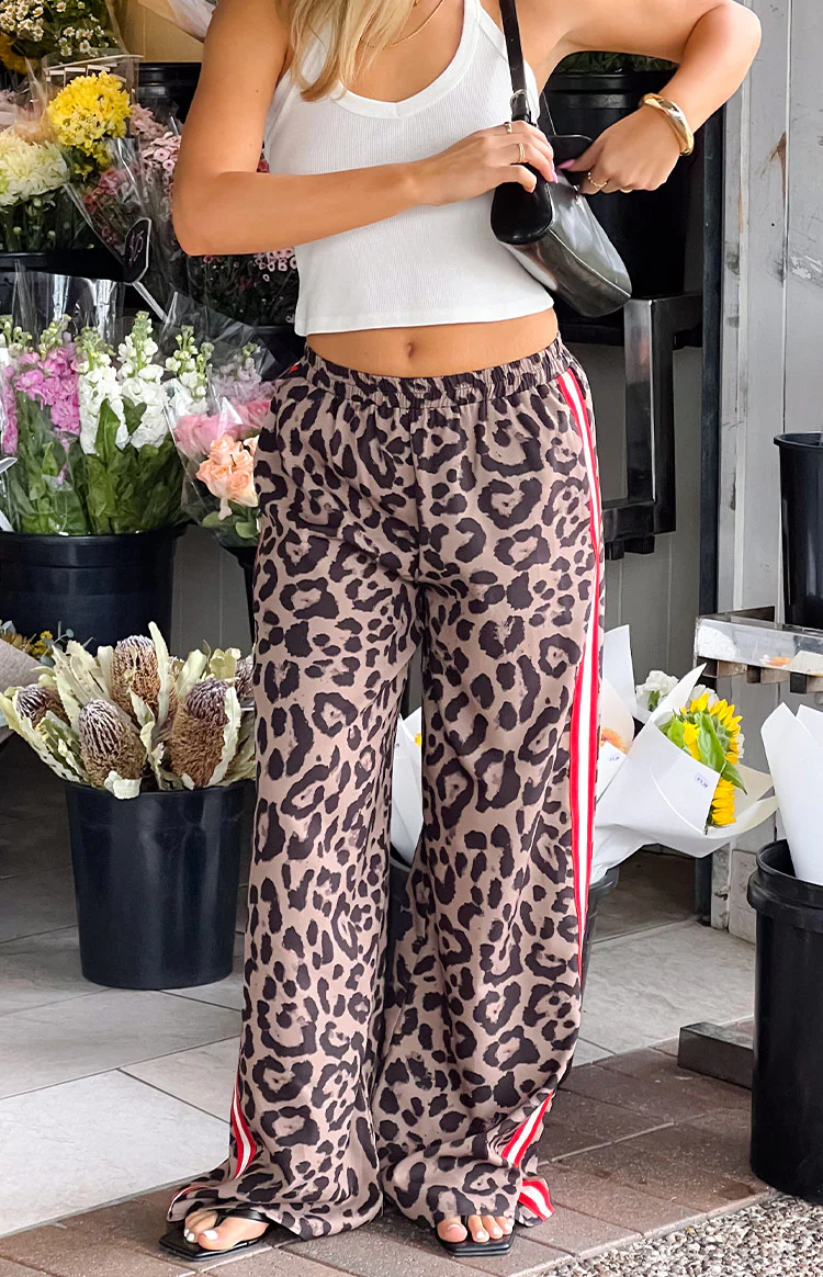 Sharly Leopard Red Racer Stripe Pants - Image 9