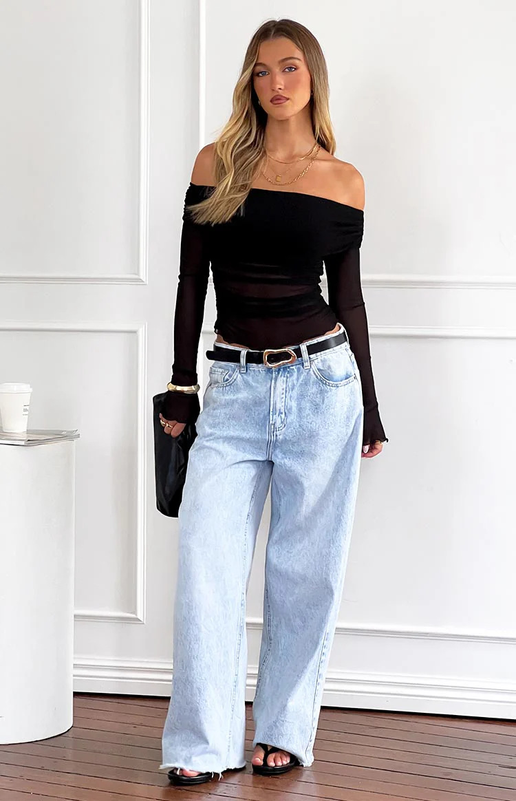 She's Yours Light Wash Denim Wide Leg Boyfriend Jeans - Image 18