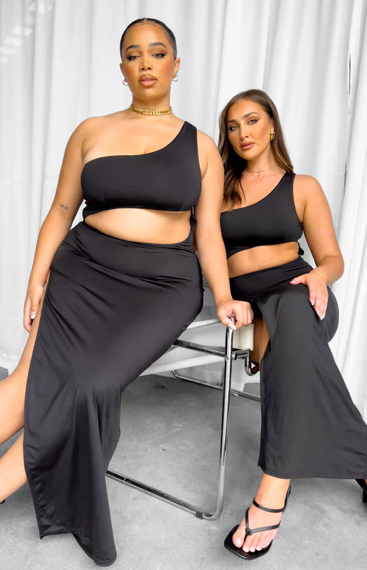 Simone Black Cut Out Maxi Dress - Image 11
