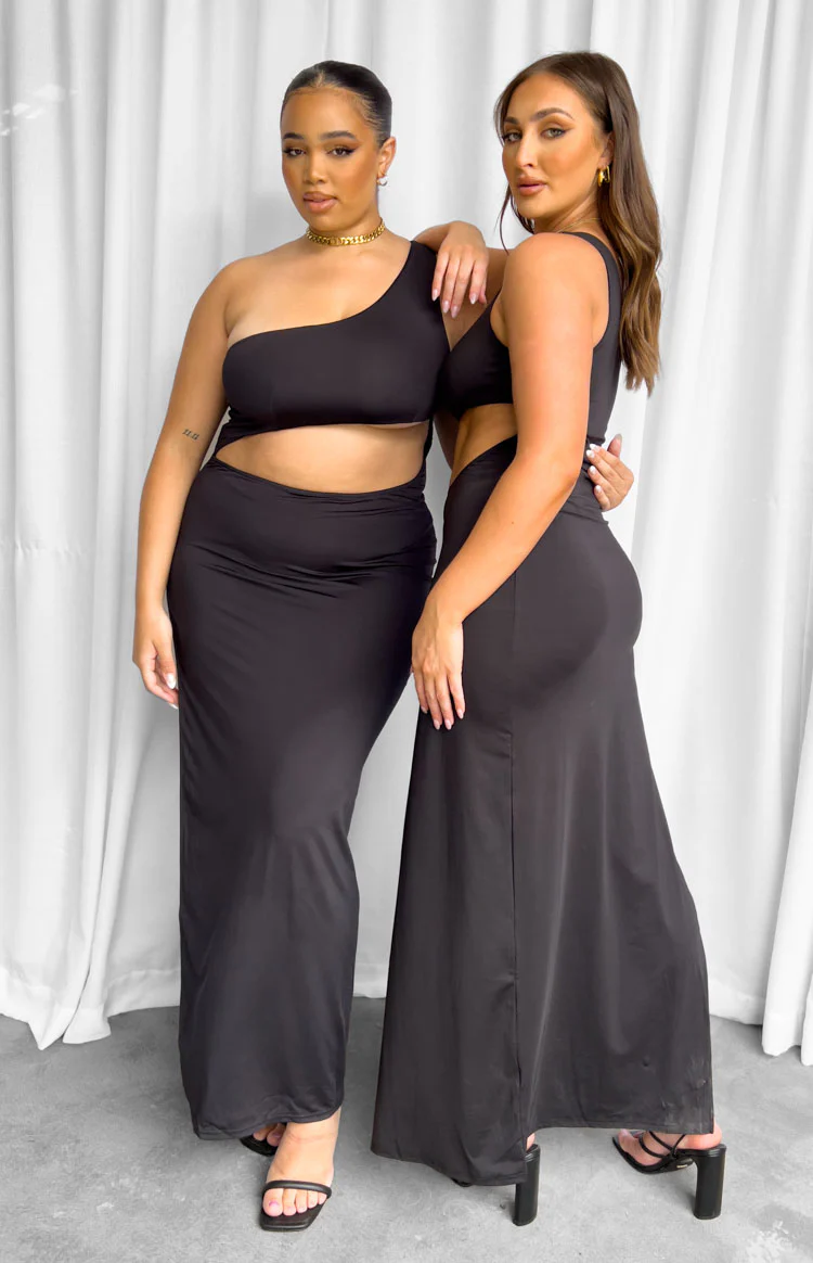 Simone Black Cut Out Maxi Dress - Image 12