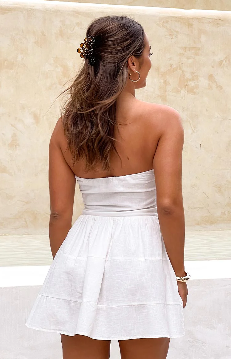 Sinai White Strapless Mini Dress - Image 8