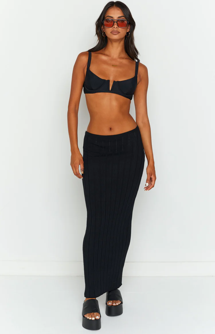 SNDYS Baha Ribbed Skirt Black - Image 5