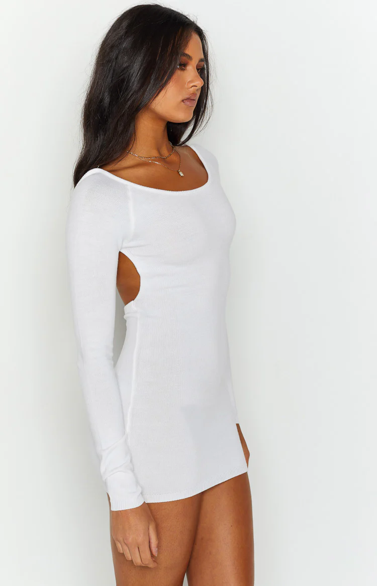 SNDYS Milo White Knit Dress - Image 3