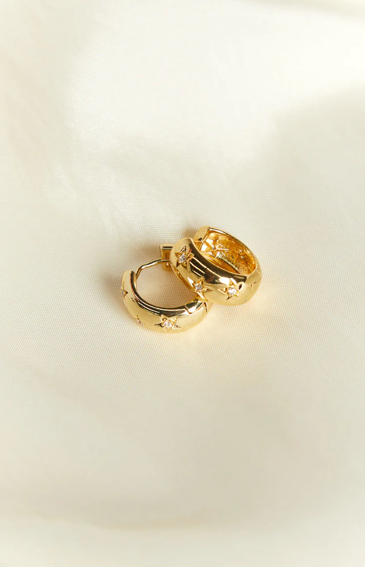 Stardust Gold Hoop Earrings - Image 2