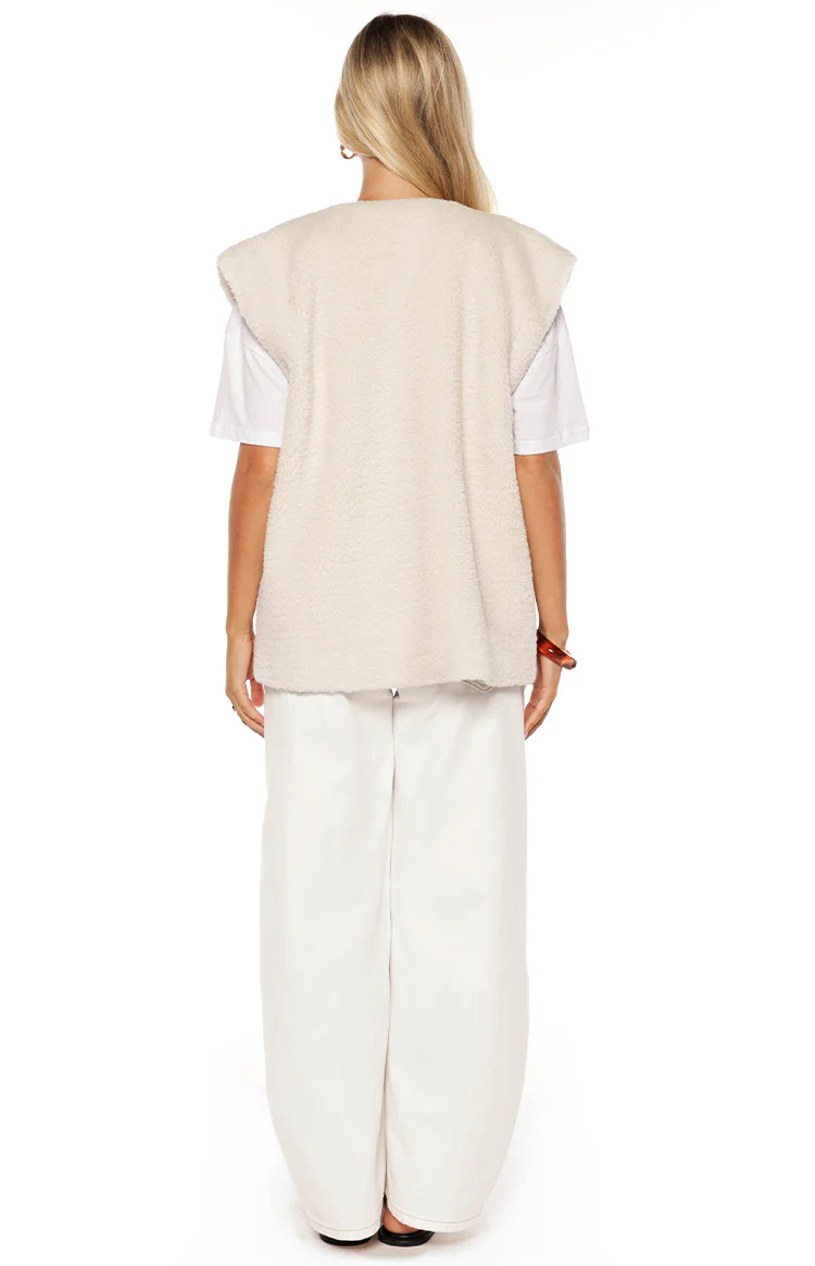Summi Cream Teddy Fleece Vest - Image 7