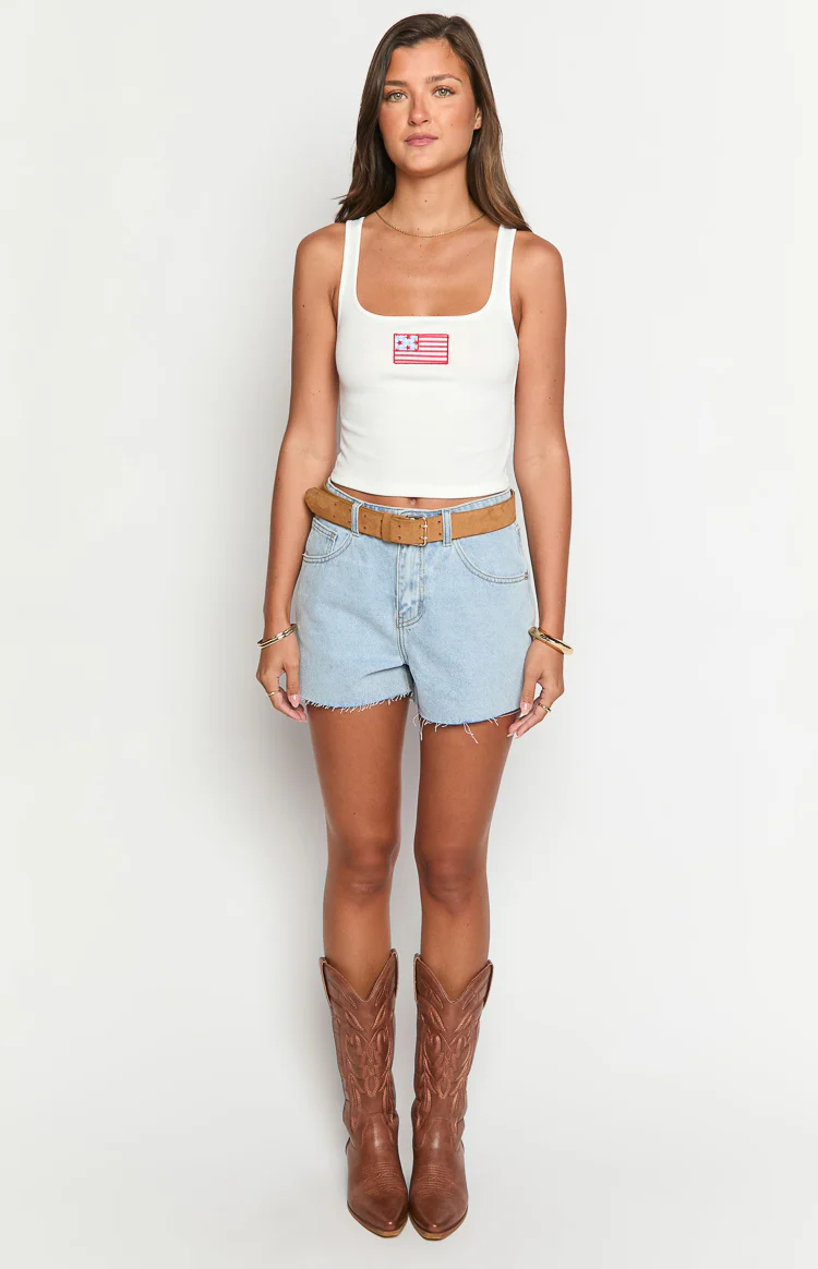 Suzie White USA Embroidered Tank Top - Image 3
