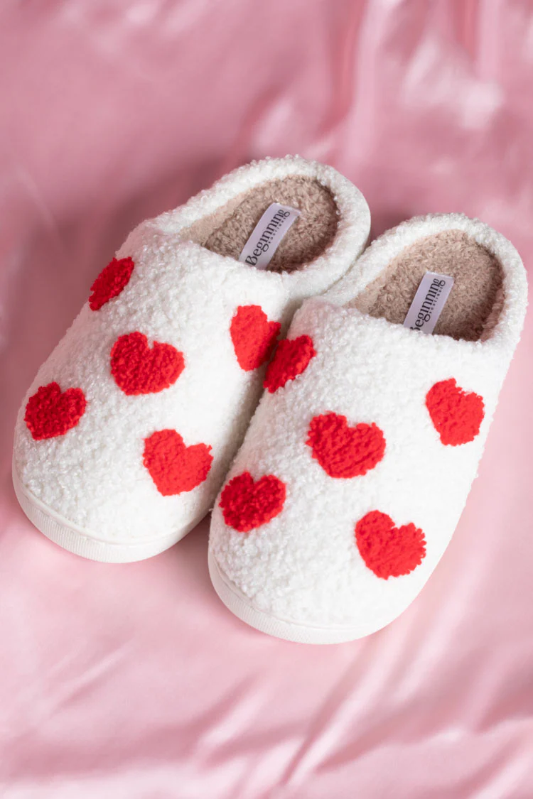 Sweetheart Sole White Love Heart Slippers - Image 6