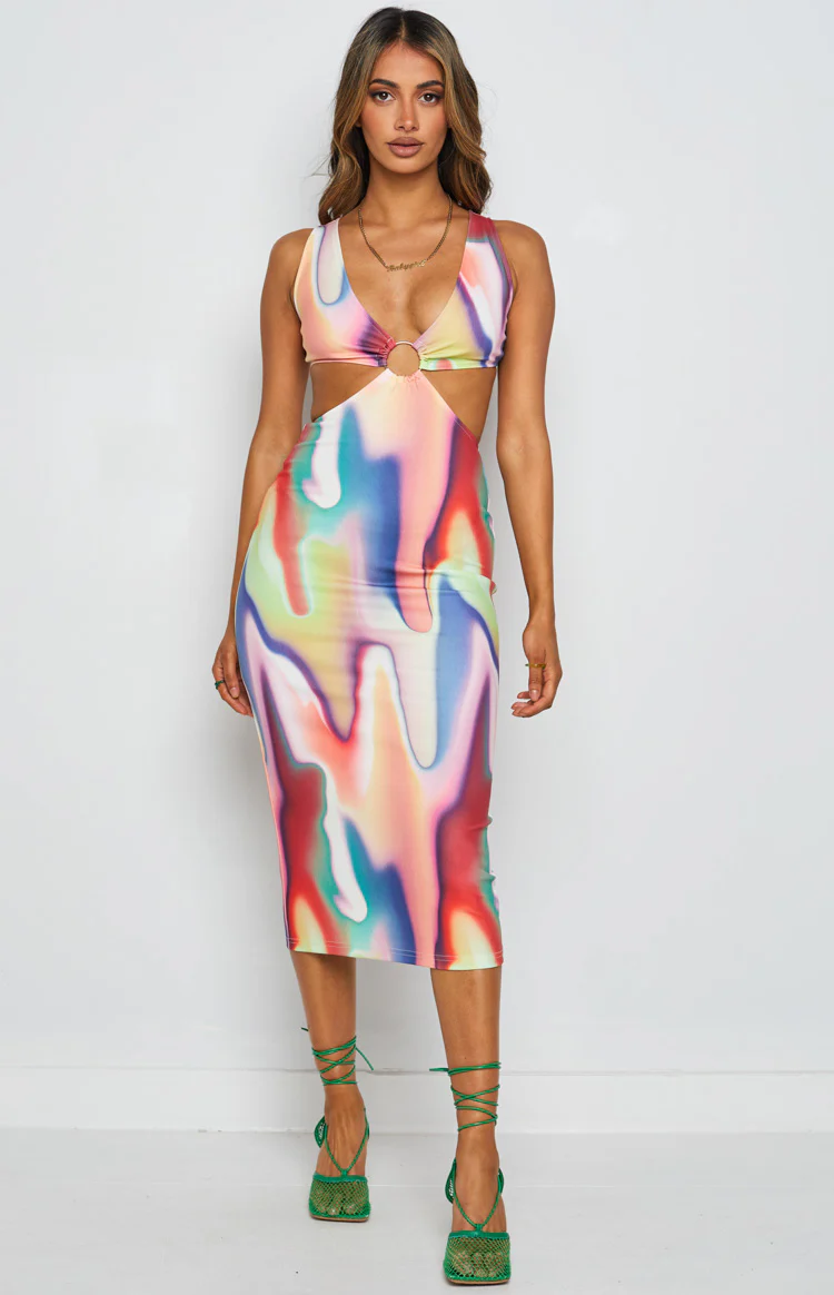 Sylvia Multi Midi Dress - Image 3