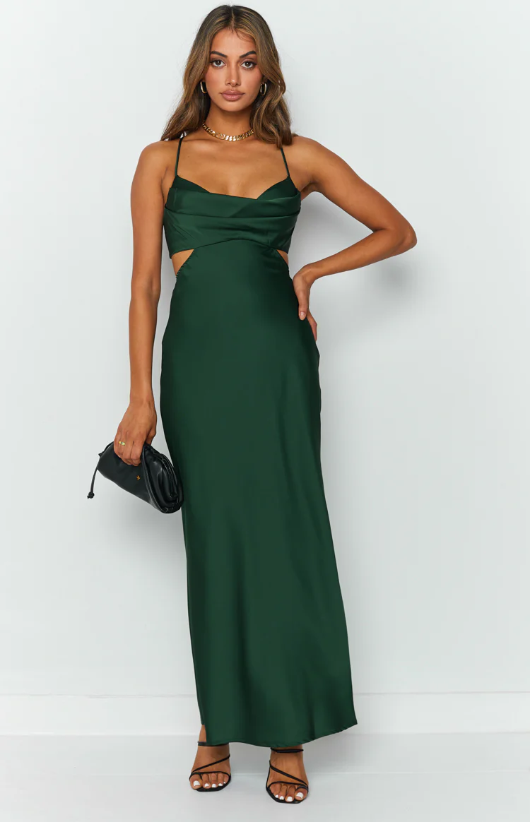 Taleah Cut Out Maxi Dress Green - Image 3