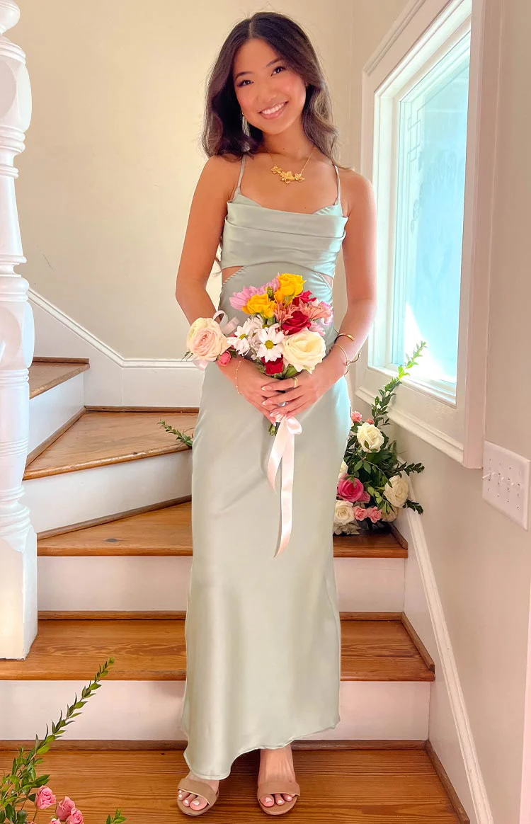 Taleah Cut Out Maxi Dress Sage - Image 11