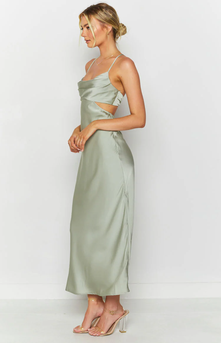 Taleah Cut Out Maxi Dress Sage - Image 3