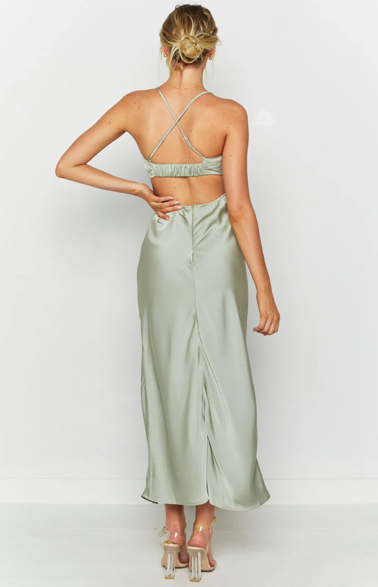 Taleah Cut Out Maxi Dress Sage - Image 4