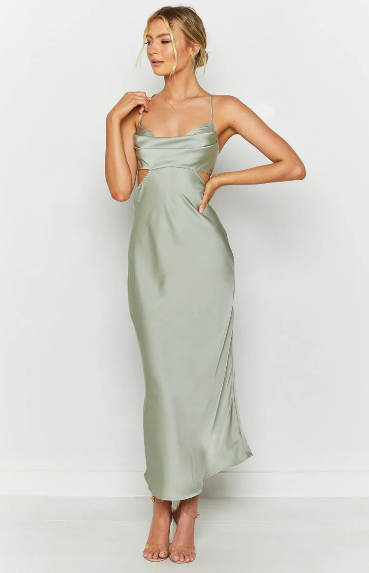 Taleah Cut Out Maxi Dress Sage - Image 5