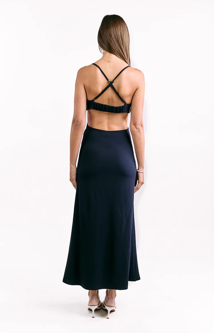Taleah Navy Crepe Formal Maxi Dress - Image 5