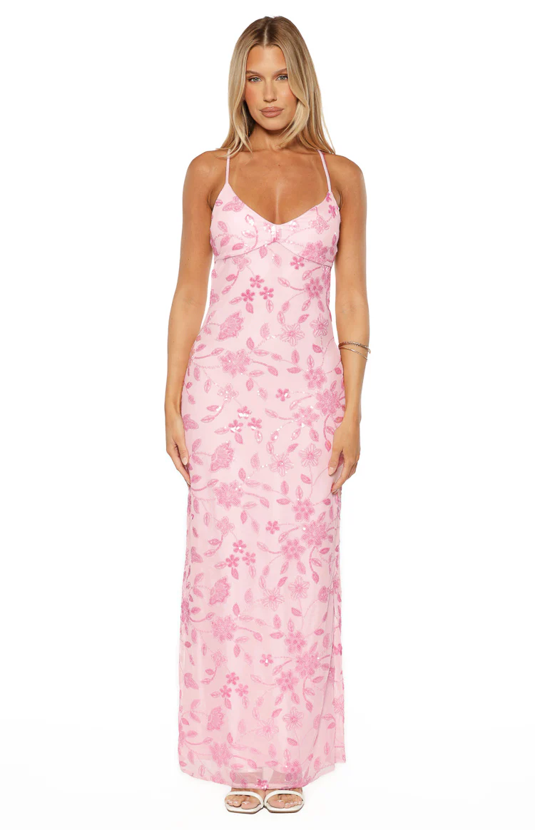 Tamia Pink Sequin Maxi Dress - Image 6