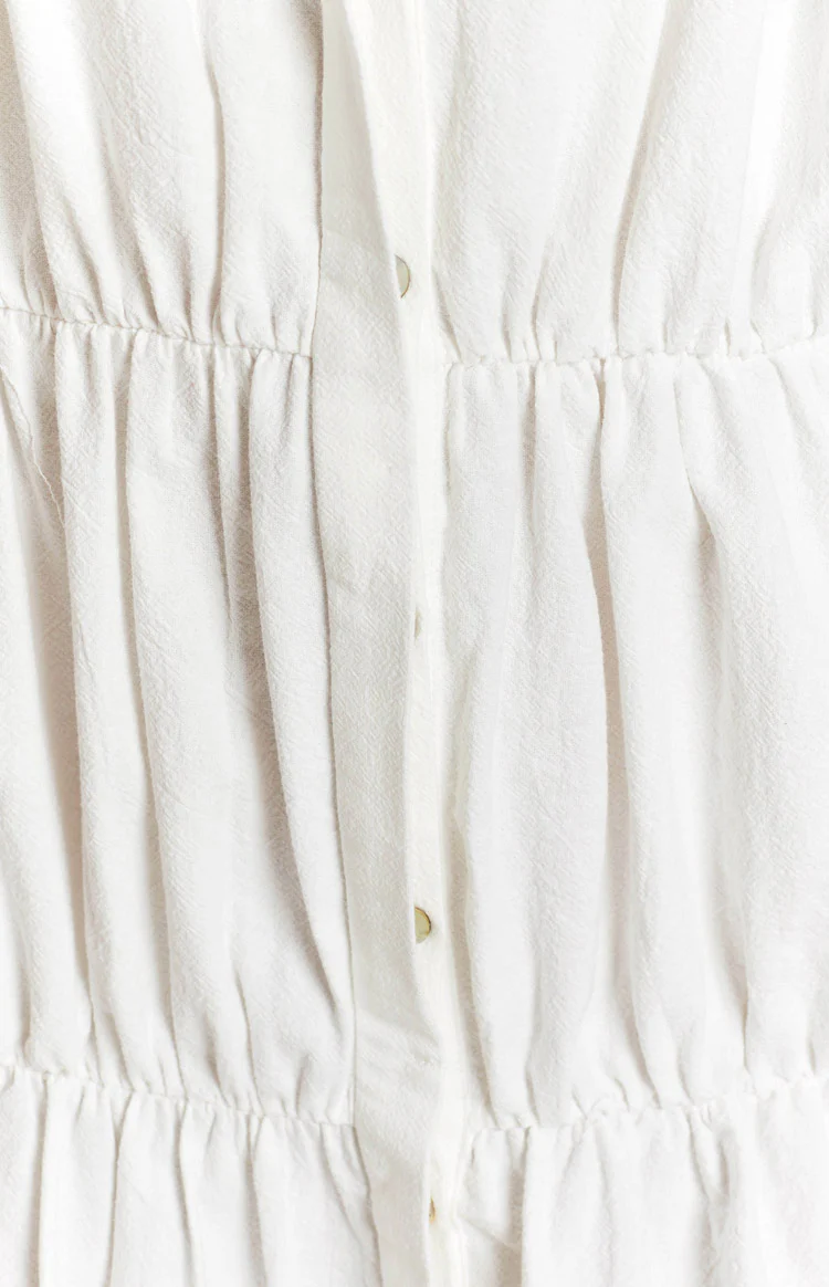 Theodossia Tiered Long Sleeve Dress White - Image 10