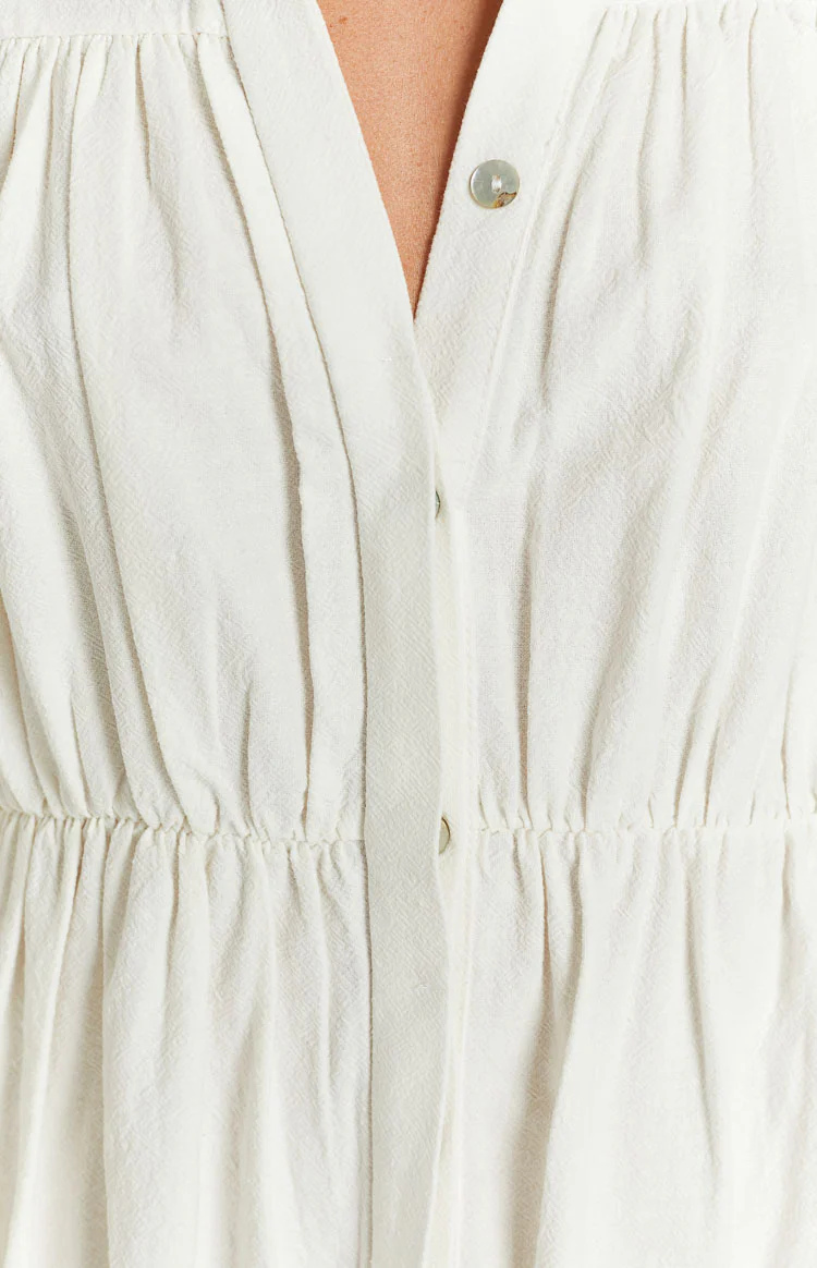 Theodossia Tiered Long Sleeve Dress White - Image 15