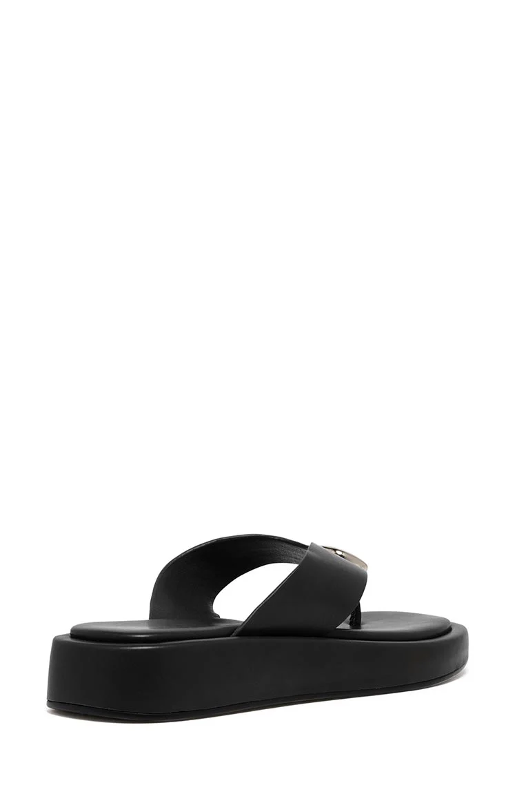 Therapy Val Black Platform Silver Trim Sandals - Image 5