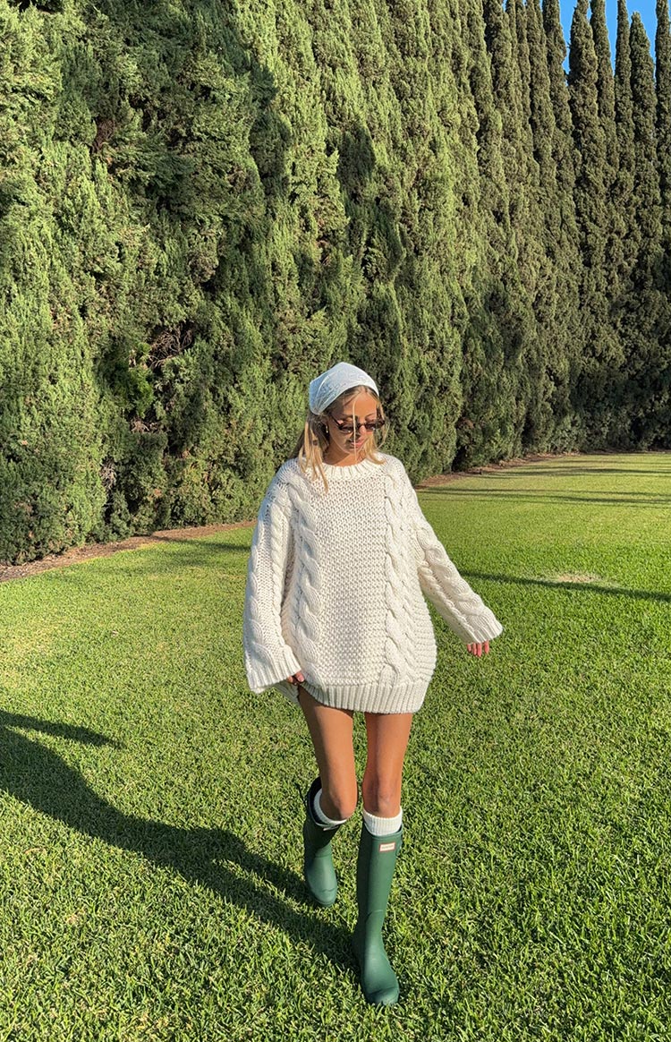 Thursdays Cream Cable Knit Sweater Dress - Image 8