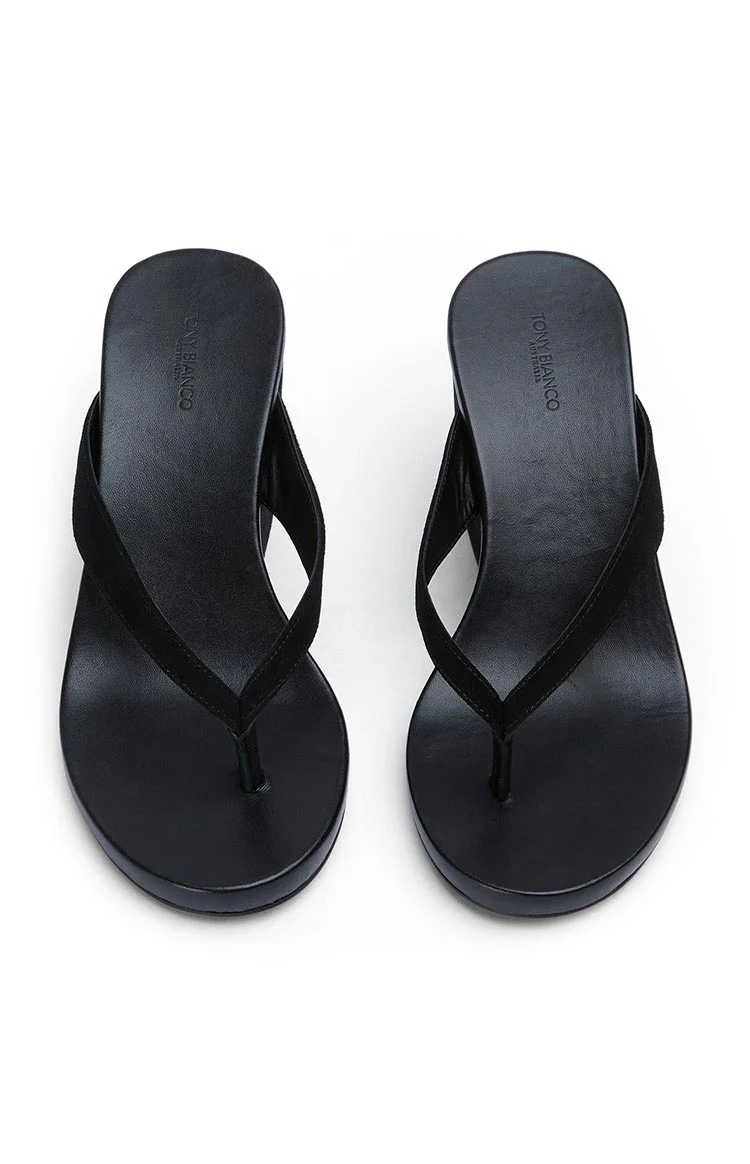 Tony Bianco Avanti Black Suede Wedge Heels - Image 3