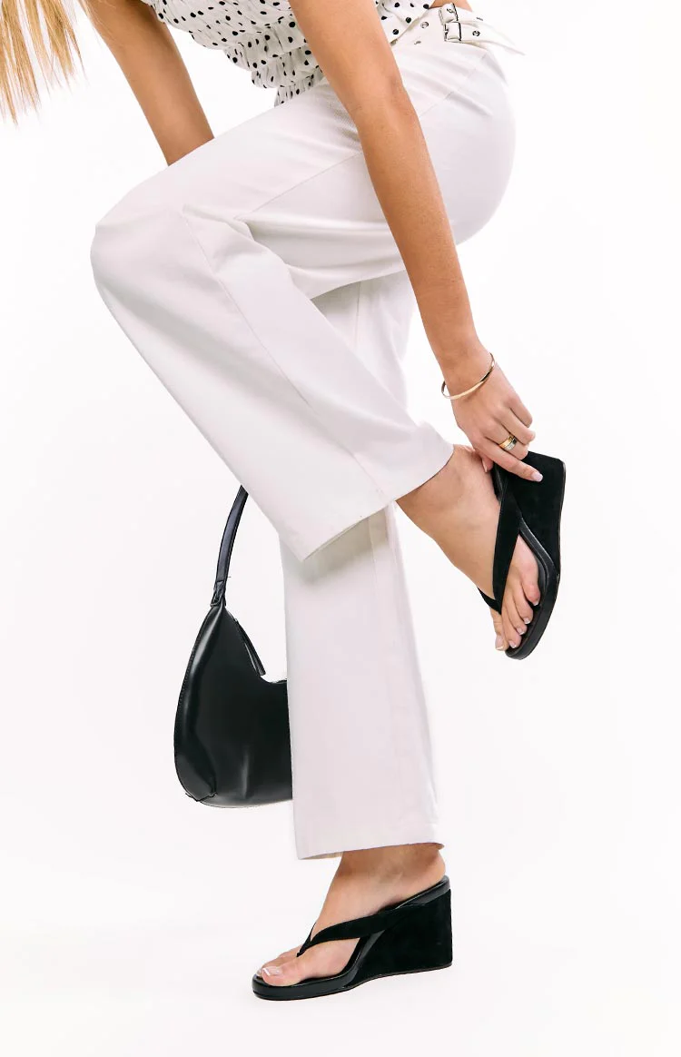 Tony Bianco Avanti Black Suede Wedge Heels - Image 7