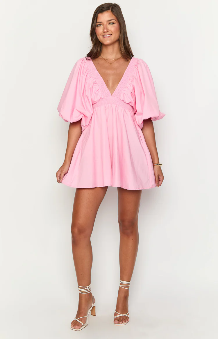Torie Pink Short Sleeve Mini Dress - Image 3