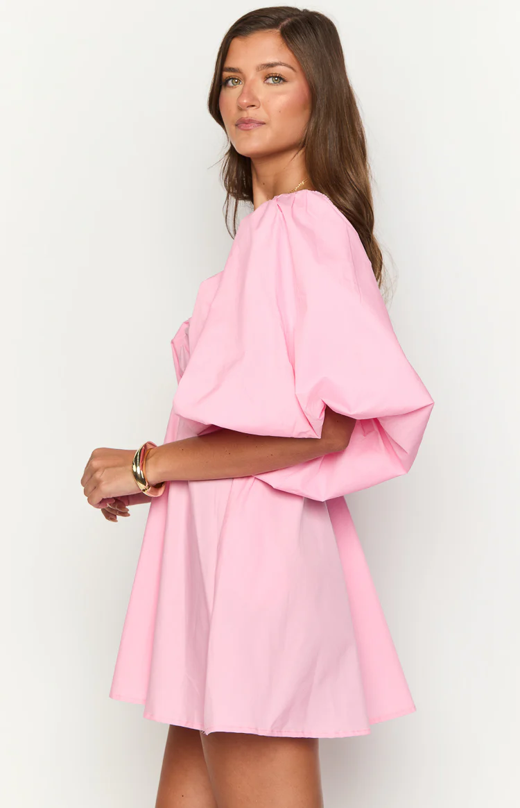 Torie Pink Short Sleeve Mini Dress - Image 4