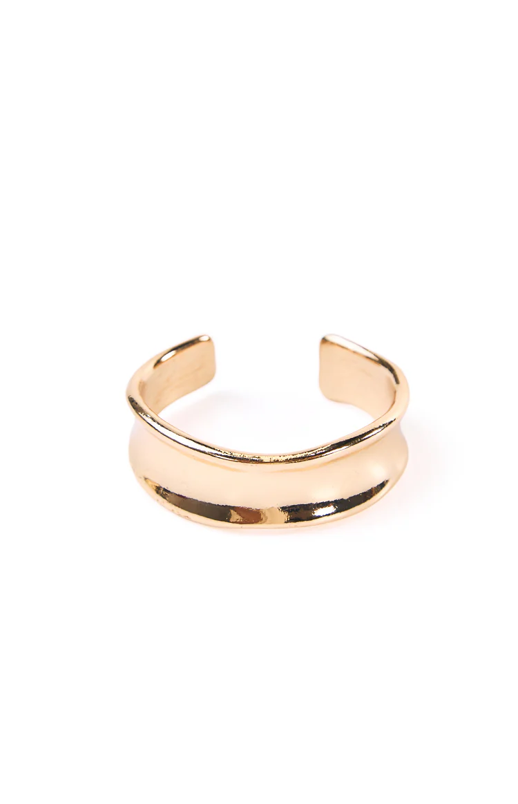 True Desire Gold Wavy Cuff Bangle - Image 2