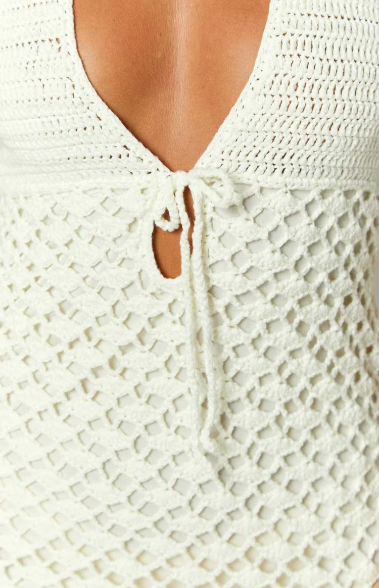 Tulip Cream Crochet Mini Dress - Image 6
