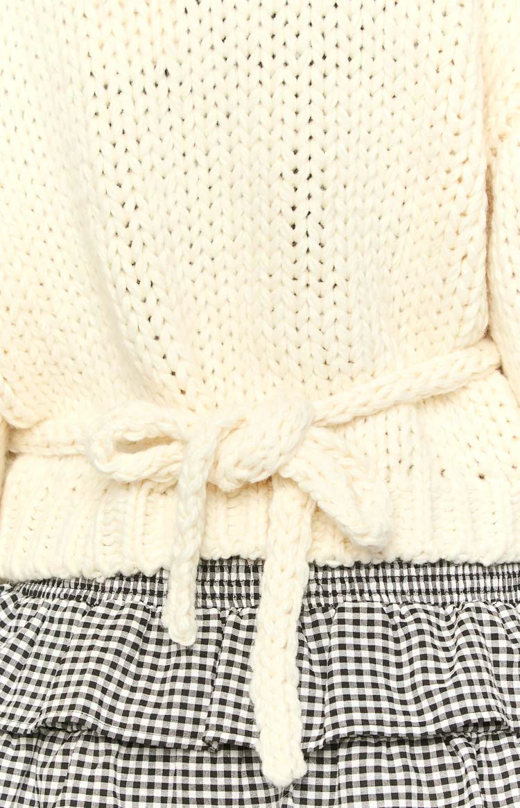 Verity Cream Knit Wrap Cardigan - Image 5